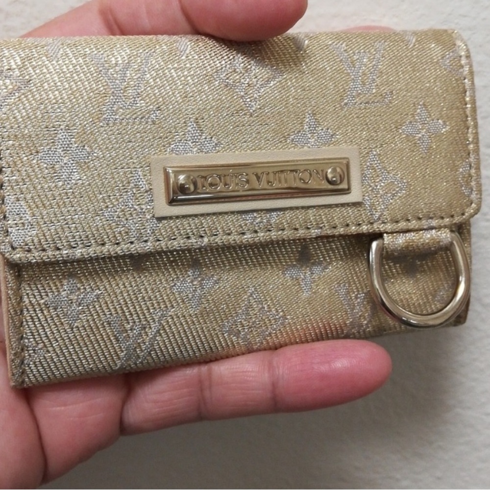 Louis Vuitton Silver/Gold Monogram Shine Porte Monnaie Card Holder - Picture 2 of 8